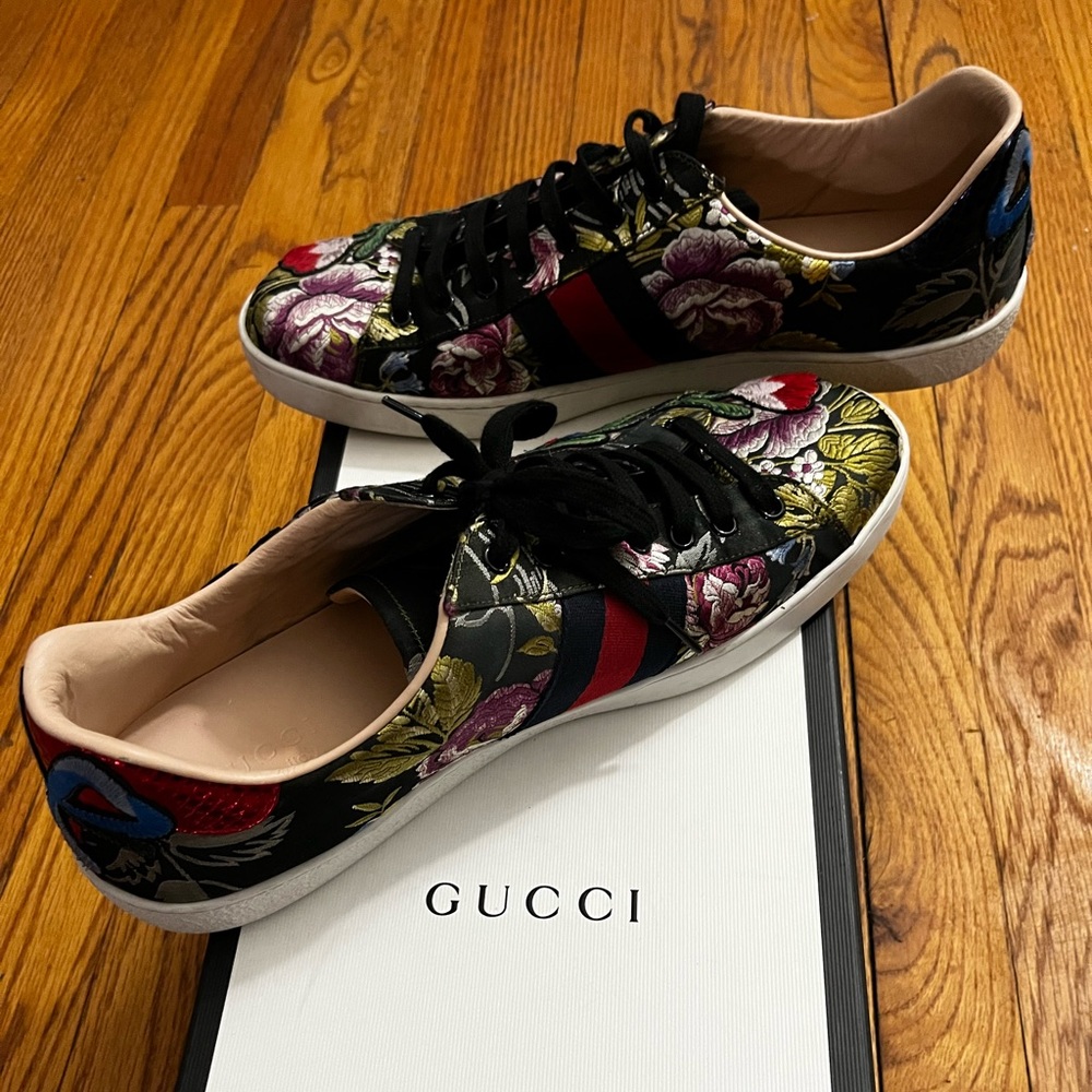 ‼️Mens Gucci Floral Leather Low Top Sneakers‼️